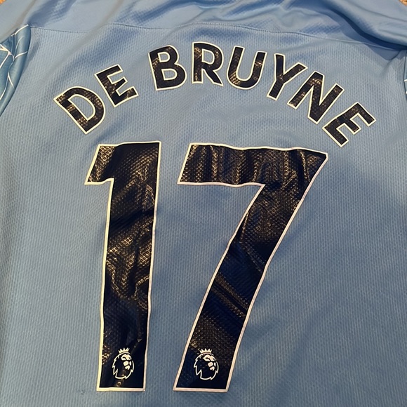 manchester city long sleeve de bruyne football soccer jersey (home 2020/21) - Picture 5 of 5